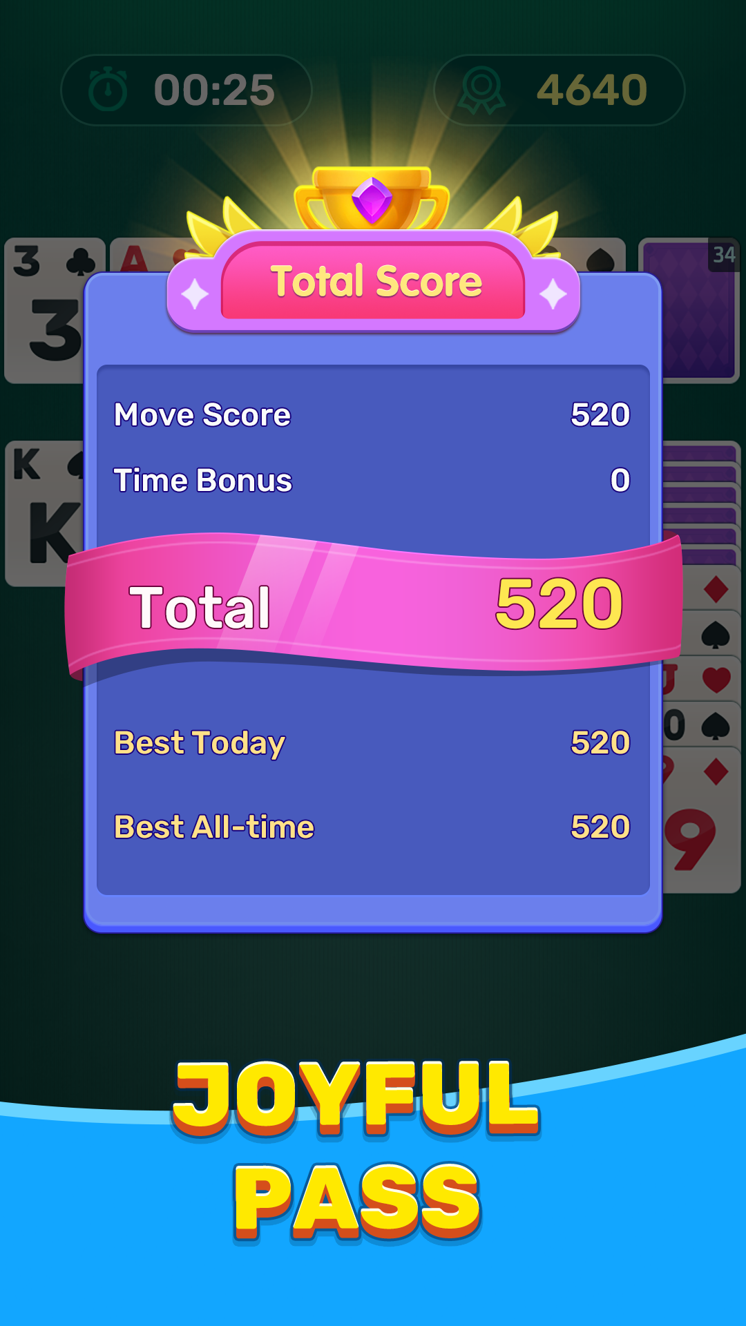 Basic Solitaire Master dark mode screenshot